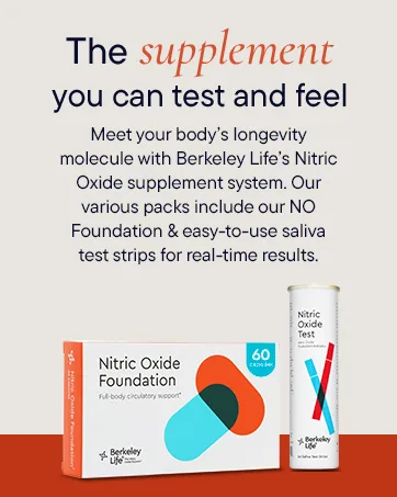 Berkeley Life Nitric Oxide Booster & Test Strips Starter Kit - 60 Capsules & 50 Test Strips - Nitric Oxide Supplements Helps Support Healthy Blood Pressure Circulation & Cardiovascular Health - metabolism blend cell circulation vegan essential protein nitric-oxide multivitamins mood cardio