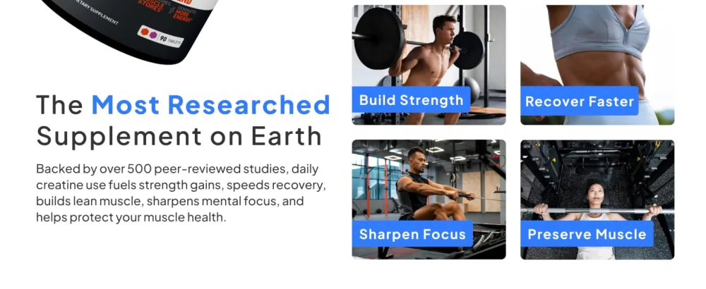 Crazy Muscle Creatine Pills 5g 3X Pure Creatine Monohydrate Pre Workout Muscle Mass Gainer High Absorption ThreeAtine Performance Men Women Tablets - 30 servings - bodybuilding creatine tablets easy swallow travel ready strength building gym workout power support