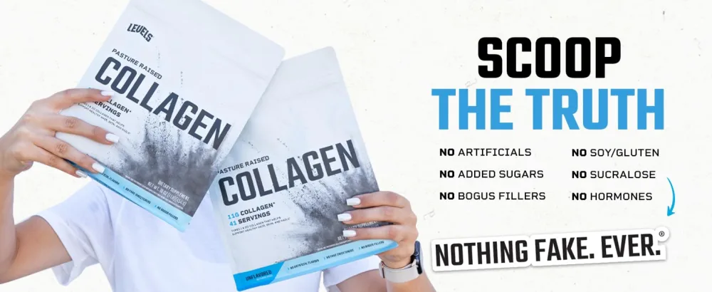 Levels Collagen Peptides No Artificial Ingredients 11G of Collagen Unflavored 1LB Unflavored 1 Pound (Pack of 1) - SCOOP