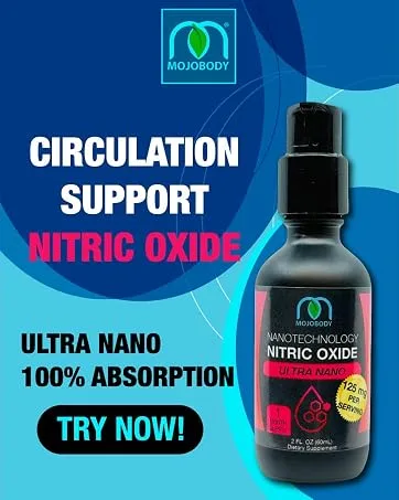 MOJObody Nano Nitric Oxide 2oz Pump Bottle: Elevate Your Health with 100% Absorption Ultra Nanotechnology Circulation Support - MOJObody Nitric Oxide, Nano