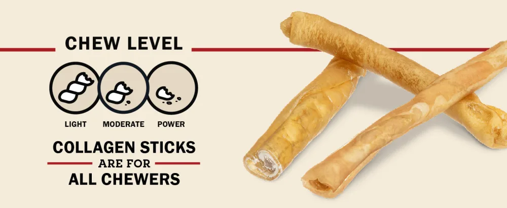 Med Bully Wrapped Collagen Stick 30ct Beef Medium - Case of 30 - A chew for all chew types: light chewer, moderate chewers, power chewers, heavy chewers