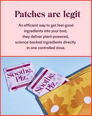 Fleur Marche Soothe Plz. Botanical Patch - Muscle Recovery Patch with Peppermint Oil & Menthol - Post Night Out Post Workout or Daily Relief - Highly Bioavailable - 14 Patches 14 Pack - About the patches