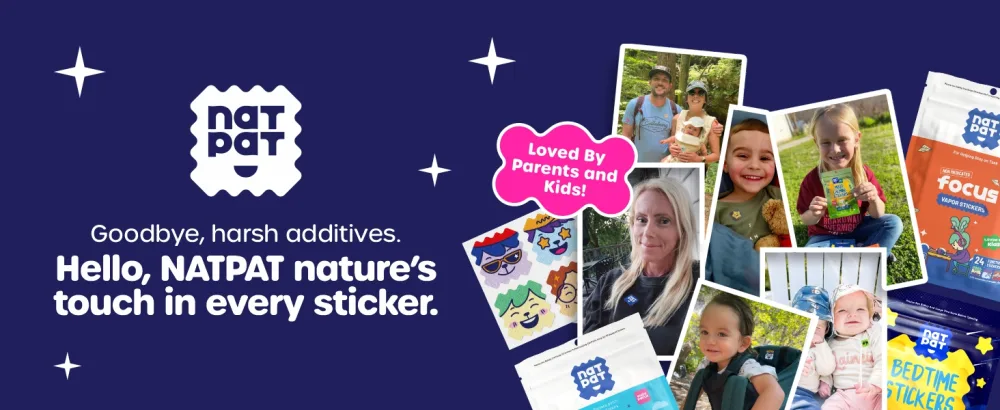 NATPAT Sleepy Patch Bed Time Stickers for Kids - Sleep Promoting Patch - Non-Toxic Solution for Better Sleep - Chemical & Drug Free Melatonin Free - Buzz Patch Natural Patch (24 Pack) - goodbye harsh additives, hello natpat nature in every sticker, adult patches