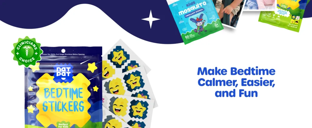 NATPAT Sleepy Patch Bed Time Stickers for Kids - Sleep Promoting Patch - Non-Toxic Solution for Better Sleep - Chemical & Drug Free Melatonin Free - Buzz Patch Natural Patch (24 Pack) - make bedtime calmer, easier and fun