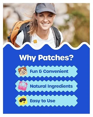 NATPAT Sleepy Patch Bed Time Stickers for Kids - Sleep Promoting Patch - Non-Toxic Solution for Better Sleep - Chemical & Drug Free Melatonin Free - Buzz Patch Natural Patch (24 Pack) - Why patches, natural ingredients, easy to use