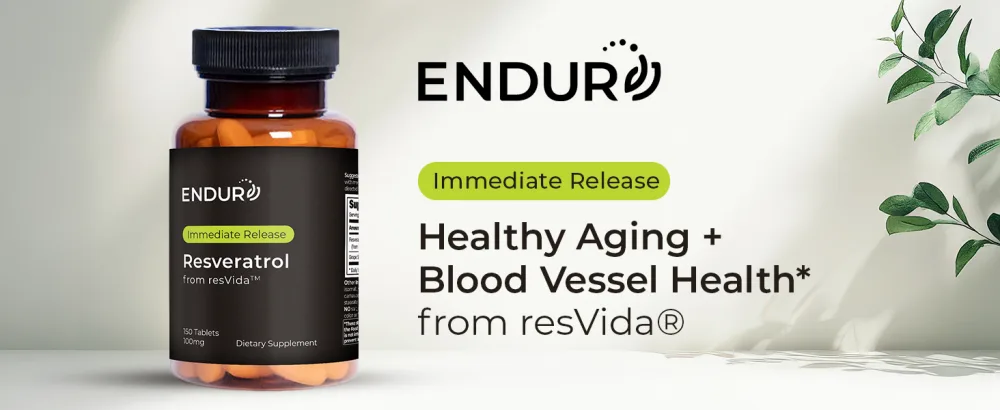Endur Resveratrol Healthy Aging & Cardiovascular Support Supplement Instant Release Antioxidant Grape Skin Extract Gluten Free 100mg (150 Tablets) - Endur