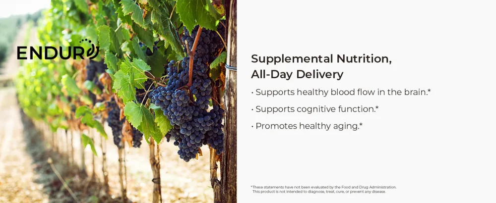 Endur Resveratrol Healthy Aging & Cardiovascular Support Supplement Instant Release Antioxidant Grape Skin Extract Gluten Free 100mg (150 Tablets) - Endur