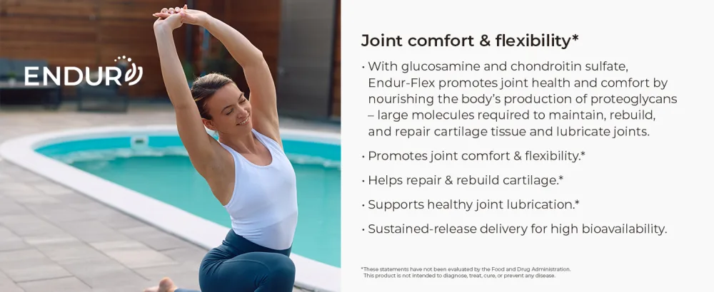 ENDUR-FLEX Glucosamine Chondroitin Joint Support Supplement For Helping Preserve Your Active Mobility Gluten Free 500mg/200mg (200 Tablets) - For Joint comfort support and helping promote flexibility with glucosamine and chondroitin sulfate