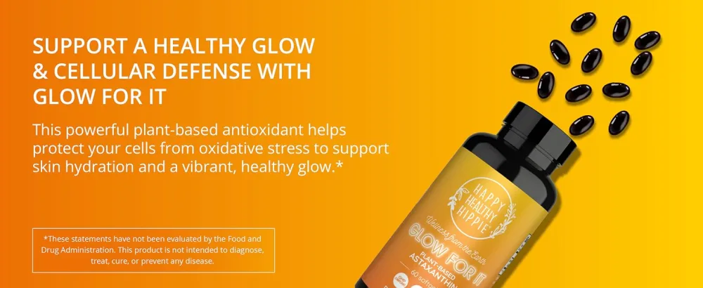 Astaxanthin Supplement 12mg | Plant-Based Antioxidant for Skin Hydration Elasticity & Radiant Glow | From Algae Extract | Non-GMO Vegan Made in USA | 2 Month Supply 60 Softgels - Astaxanthin Supplement Glow For It Antioxidant Skin Hydration Radiant Glow Eye Health Vegan Cap