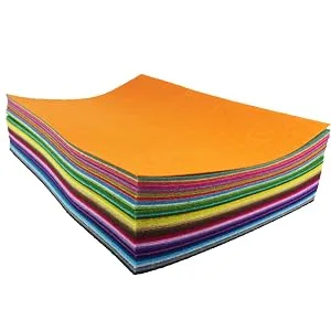 flic-flac 48PCS 8 x 12 inches (20 x 30cm) Assorted Color Felt Fabric Sheets Patchwork Sewing DIY Craft 1mm Thick   (20cm * 30cm  48pcs) - product information 3
