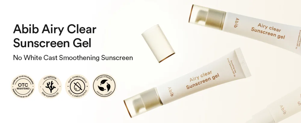 Abib Airy Clear Sunscreen Gel SPF30 1.01 fl.oz / 30 g (Semi- matte) | Korean Suncreen Suncare Sunblock No White cast Primer poreless Airy (Semi-matte) - Airy Sunscreen Gel