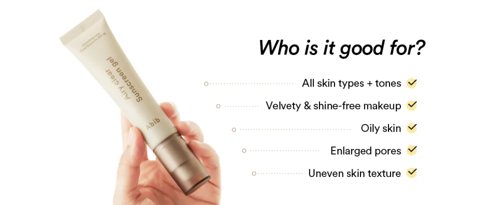 Abib Airy Clear Sunscreen Gel SPF30 1.01 fl.oz / 30 g (Semi- matte) | Korean Suncreen Suncare Sunblock No White cast Primer poreless Airy (Semi-matte) - Airy sunscreen gel
