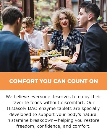 HISTAsolv Extra Strength DAO Enzyme Supplement for Histamine Food Intolerance - Eases Digestive Discomfort - Patented Tech - Made in Austria - 30 Pack 30 Count (Pack of 1) - Comfort