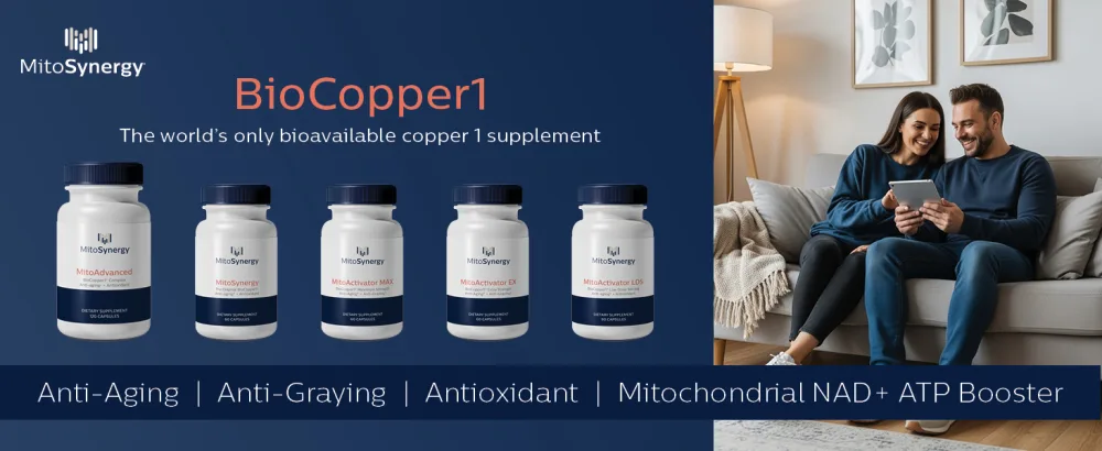 MitoSynergy MitoActivator MAX - BioCopper1 (Cunermuspir) 2.0mg Maximum Strength Bioavailable Copper - Mitochondrial NAD+ ATP Booster Anti-Aging Anti-Graying Tick Immune Support - 60ct - product information 12