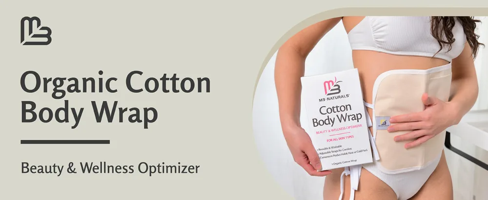 Castor Oil Wrap - Organic Cotton Reusable Adjustable Pack with Durable Straps and Leak-Resistant Outer Layer Stomach Wrap for Castor Oil Detox and Wellness (Beige) - Organic Cotton Body Wrap