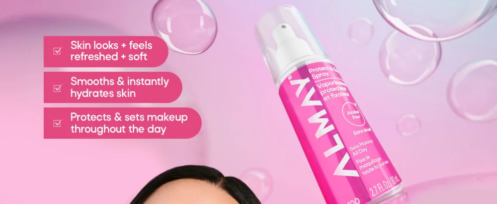 Almay Protect & Set Spray Hydrating Makeup Setting Spray Vegan Face Mist 100 2.7 fl oz - Skin looks + feels refreshed and soft