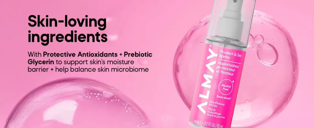 Almay Protect & Set Spray Hydrating Makeup Setting Spray Vegan Face Mist 100 2.7 fl oz - With protective antioxidants + prebiotic glycerin