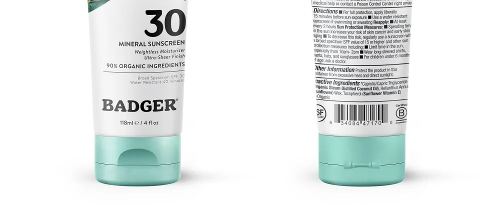 Badger SPF 30 Sunscreen Bundle - Active Mineral and Daily Mineral Sunscreen Reef-Friendly With Zinc Oxide - product information 3