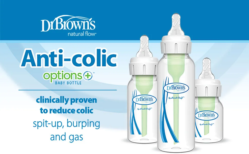 Dr. Brown s Natural Flow Anti-Colic Options+ Narrow Baby Bottle Gift Set with Advantage Pacifier  and Bottle Travel Caps - Dr. Brown