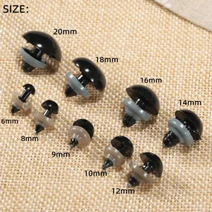 60Pcs Black Plastic Safety Eyes with Washers  Craft Eyes  for Crochet  Puppet  Plush  Stuffed Animals Making  20mm 20mm 60pcs - size