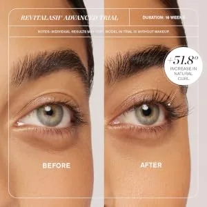 RevitaLash Cosmetics  RevitaLash Advanced Eyelash Conditioner  Lash Enhancing Serum  Physician Developed & Cruelty Free 1.0 mL / .034 Fl Oz (trial size) - b4 & af