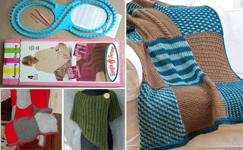 WAYION 55 Afphgan Serenity Loom Knitting Board Weave Loom Kit with Step by Step Instructions Great for The Experienced Loom Knitter(Blue/Pink) (Blue) - product information 2