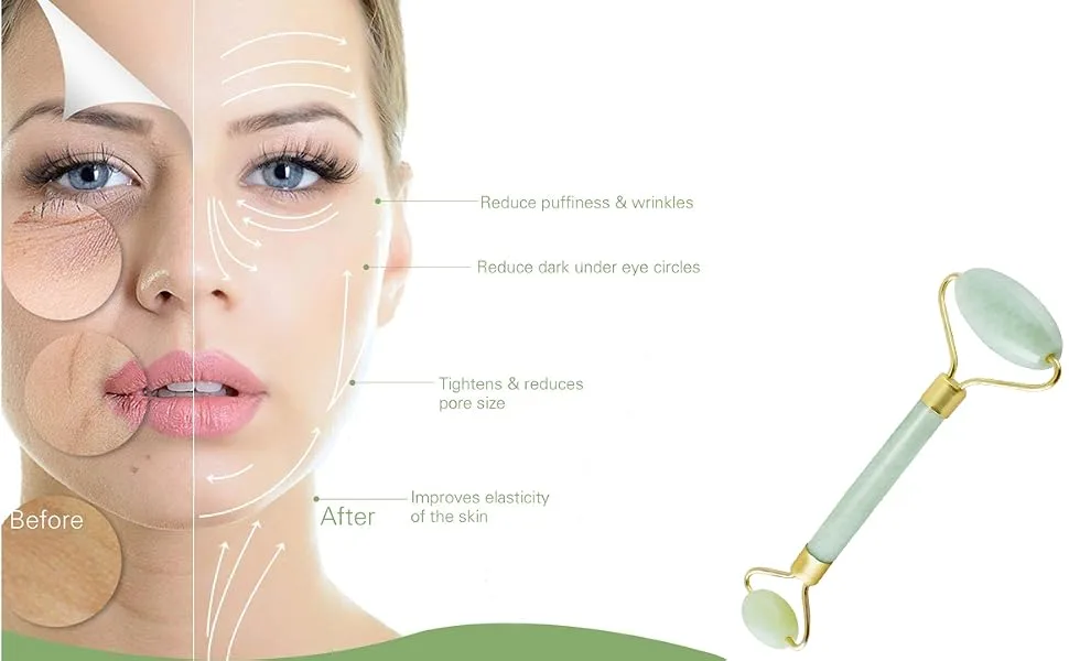vinmax Royal Jade Roller Massager Slimming Tool Facial Face Massage-Rejuvenates Face and Neck Skin - vinmax jade roller