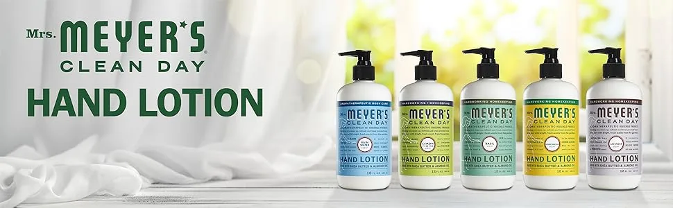 Mrs. Meyer's Hand Lotion for Dry Hands  Non-Greasy Moisturizer Made with Essential Oils  Basil  12 oz - Mrs. Meyer