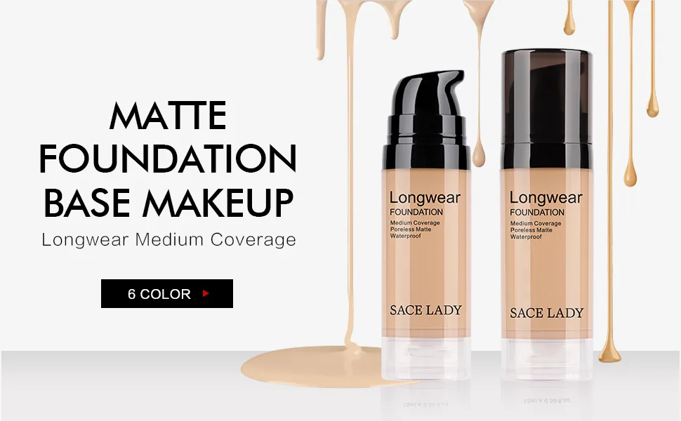 SACE LADY Matte Liquid Foundation  Long Wearing Flawless Foundation with Medium-Full Coverage  Poreless Face Makeup  0.50Fl Oz/15ml  Natural - liquid foundation