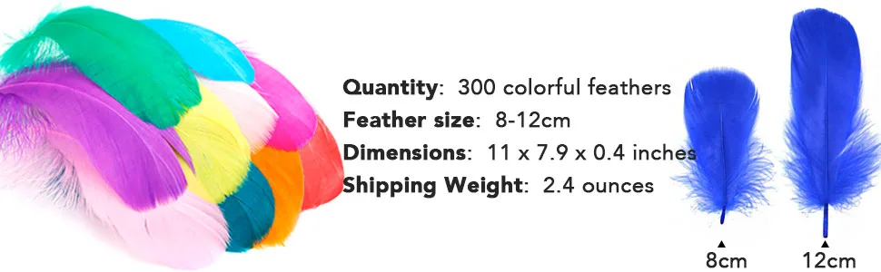 Coceca 300pcs 3-5 Inches Colorful Feathers for DIY Craft Wedding Home Party Decorations - characteristic