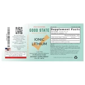 Good State Ionic Lithium - 10 Drops Equals 500 mcg - 100 Serving - product information 1