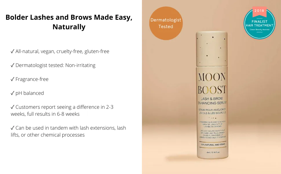 Luna Nectar Moon Boost Vegan Lash & Brow Enhancing Serum - moon boost dermatologist tested