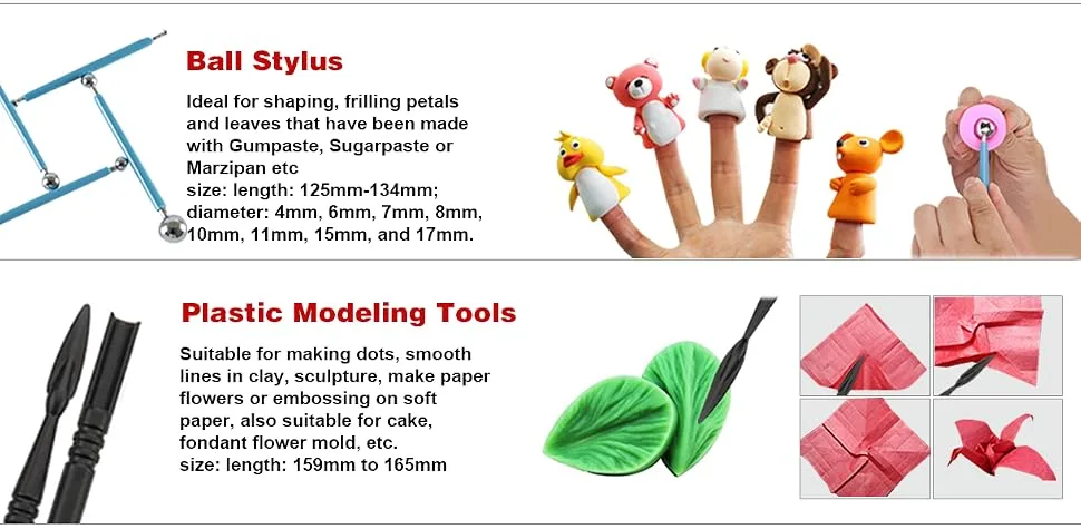 Polymer Clay Tools  Genround 25 Pcs Polymer Clay Sculpting Tools with Storage Bag Modeling Clay Tools Clay Sculpting Tools for Kids - product information 6