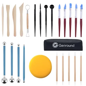 Polymer Clay Tools  Genround 25 Pcs Polymer Clay Sculpting Tools with Storage Bag Modeling Clay Tools Clay Sculpting Tools for Kids - polymer clay tool