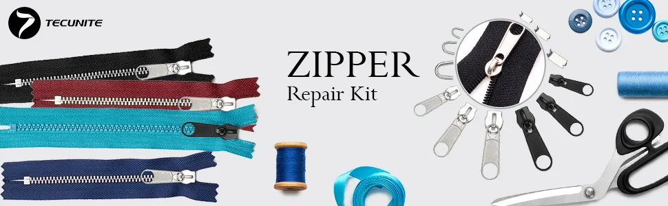 85 Pieces Zipper Repair Kit Zipper Replacement Zipper with Instruction Manual and Zipper Install Pliers Tool for Sewing Luggage Jackets Coat Jeans  Black and Silver - product information 1