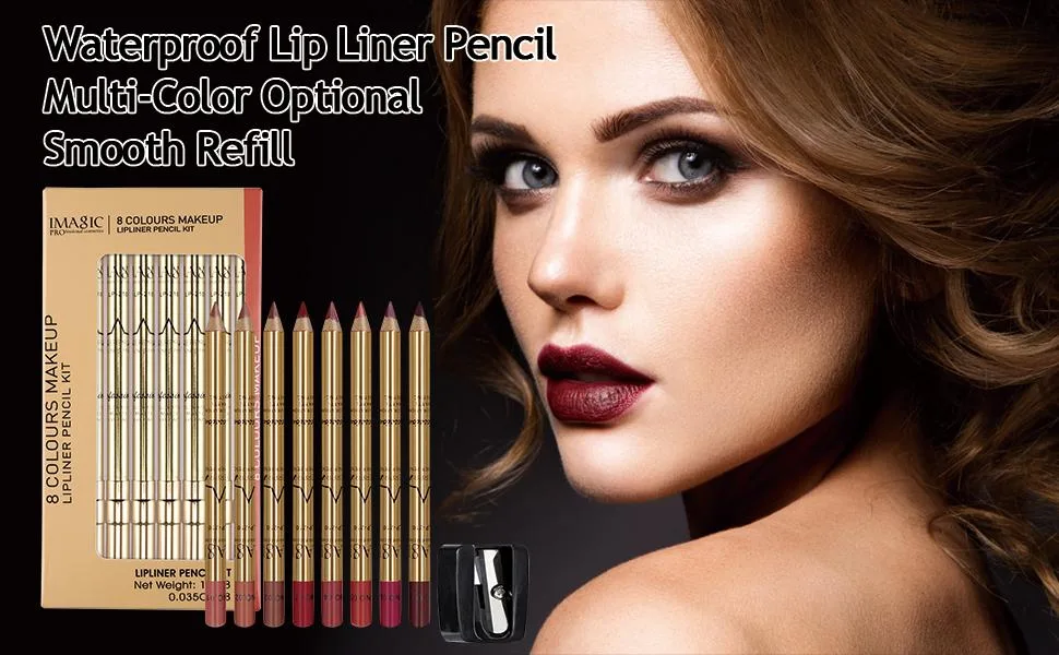 CCbeauty Lip Liners Pencil Set  Premium Waterproof Smooth Slim Lip Pencils  Long Lasting Matte Makeup Lipliners 8 Color Set with Sharpener - lip liner