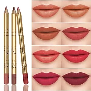 CCbeauty Lip Liners Pencil Set  Premium Waterproof Smooth Slim Lip Pencils  Long Lasting Matte Makeup Lipliners 8 Color Set with Sharpener - lip liner