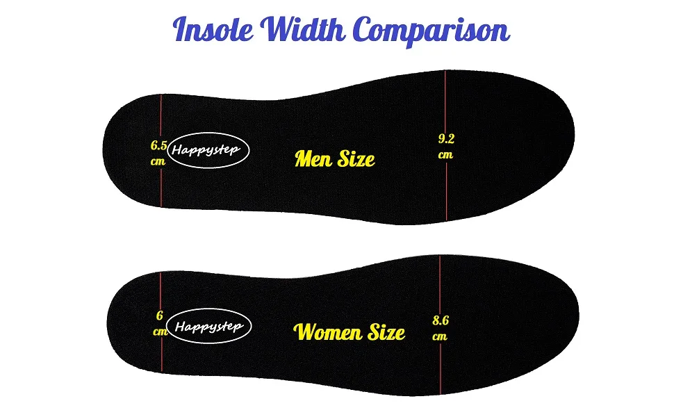 HappyStep Full Length Memory Foam Height Increase Insoles for Men Size 5-10 (1 Pair 2cm + 1 Pair 3cm) Men 2cm+3cm Men - size