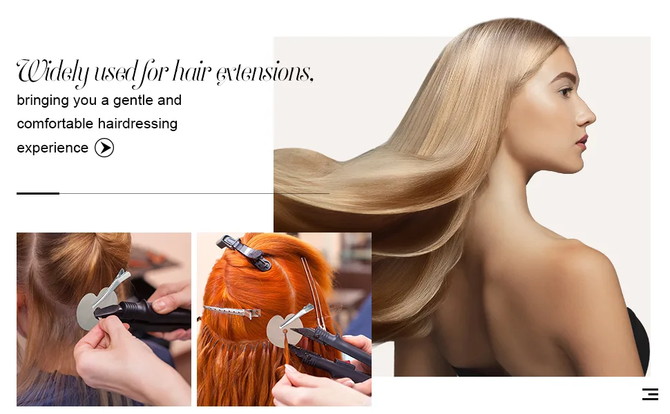 Hicarer 150 Pieces Heat Shield Guards  6 Pieces Hair Clips  Single Hole  Clear Fusion Glue Protector for Hair Extension Using - product information 5