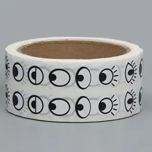Lependor Black White Eye Stickers Labels -2000 Pcs Per Roll Black and White - 999555