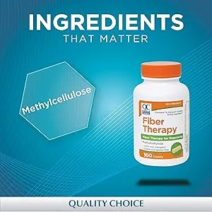 Quality Choice Fiber Therapy Caplets 100 Ct - Fiber, Caplets, Constipation, Gluten free, Irregularity, Laxative, Quality Choice, QC, Regularity