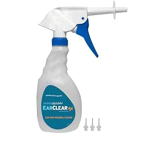 Ear Wax Rigid Removal System by Nuance Medical EarClear Rx - Rigid Tip for SELF Ear Cleaning Kit and 3 Disposable Tips - Ear Wax Removal System Rigid