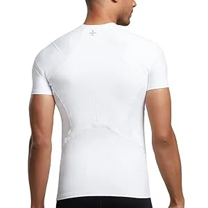 Tommie Copper Men's Pro-Grade Shoulder Support Shirt I UPF 50  Breathable  Short Sleeve Shirt  Upper Body & Posture Support Black Large - 0873MR BACK