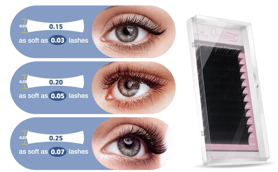 Matte Mink Ellipse Flat Eyelash Extensions 0.20mm thickness C curl 9mm Rich Black Soft for Professional Salon Use C 9mm - 0.15
