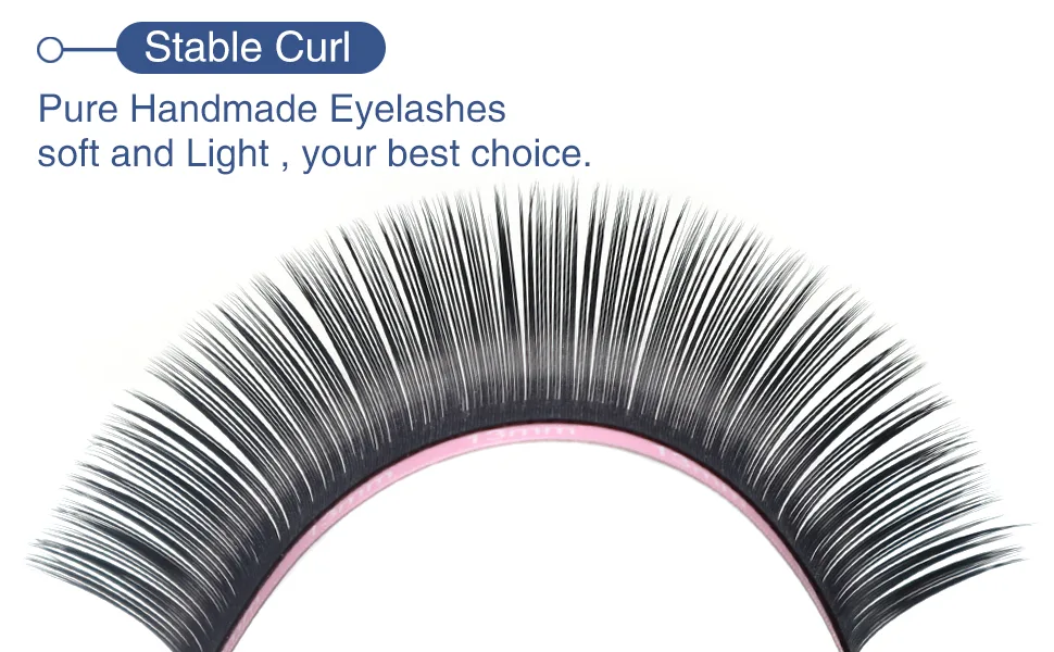 Matte Mink Ellipse Flat Eyelash Extensions 0.20mm thickness C curl 9mm Rich Black Soft for Professional Salon Use C 9mm - curl