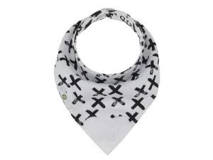 Pickle & Olive Reversible Baby Teething Bibs - Attached Heart Shaped Teether - Monochrome - Set of 2 - monochrome bib