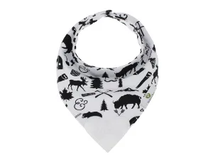 Pickle & Olive Reversible Baby Teething Bibs - Attached Heart Shaped Teether - Monochrome - Set of 2 - monochrome bib