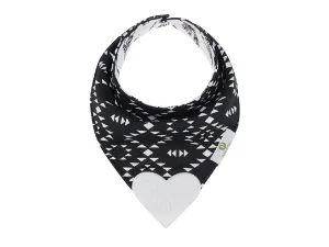 Pickle & Olive Reversible Baby Teething Bibs - Attached Heart Shaped Teether - Monochrome - Set of 2 - monochrome bibs