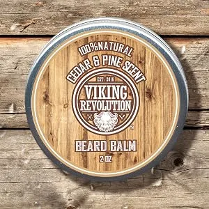 Viking Revolution Beard Balm Cedar & Pine Scent w/Argan & Jojoba Oils - Styles  Strengthens & Softens Beards & Mustaches - Leave in Conditioner Wax for Men - Pine