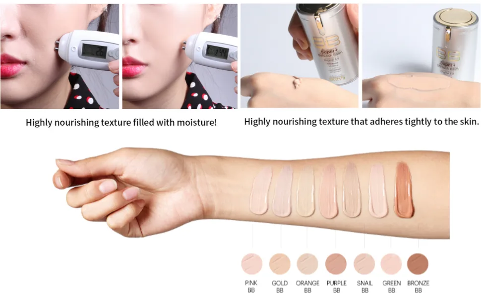 Super+ Beblesh Balm  Original B.B  SPF 30 PA++  Gold  40 ml  Skin79 - SKIN79 Moisture Test, spreadability Test